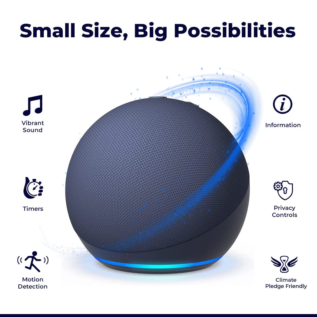 Echo Dot (5th Gen, 2022 release) | With bigger vibrant sound, helpful routines and Alexa | Deep Sea Blue