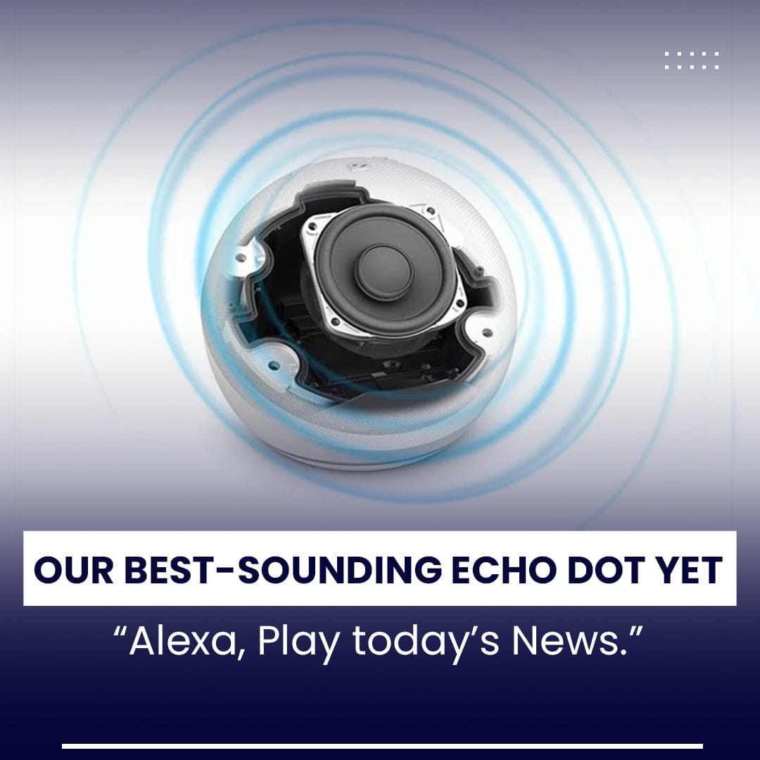 Echo Dot (5th Gen, 2022 release) | With bigger vibrant sound, helpful routines and Alexa | White