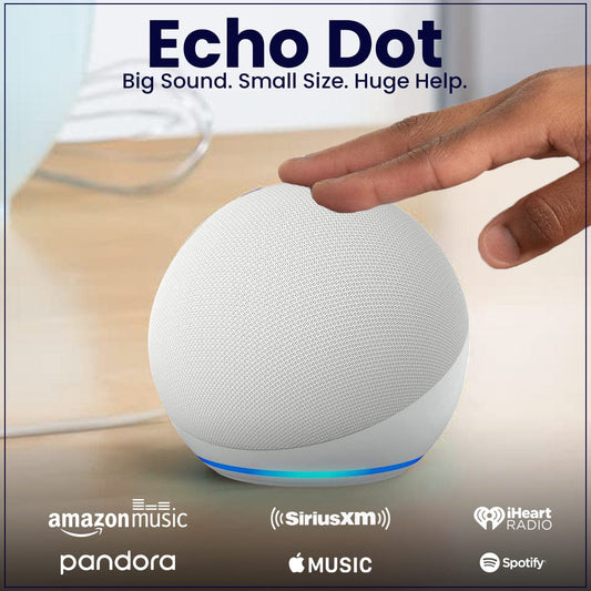 Echo Dot (5th Gen, 2022 release) | With bigger vibrant sound, helpful routines and Alexa | White
