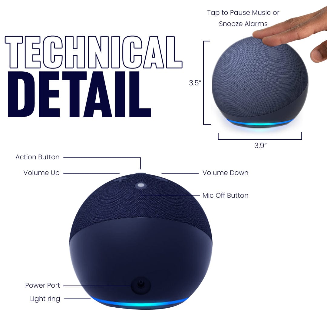 Echo Dot (5th Gen, 2022 release) | With bigger vibrant sound, helpful routines and Alexa | Deep Sea Blue