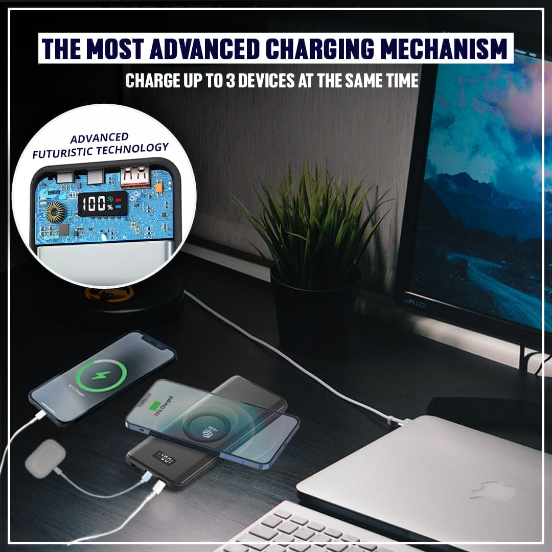 Buy 1 Get 1 FREE - Wireless Charging 10,000 mAh Fast Charging Power Bank
