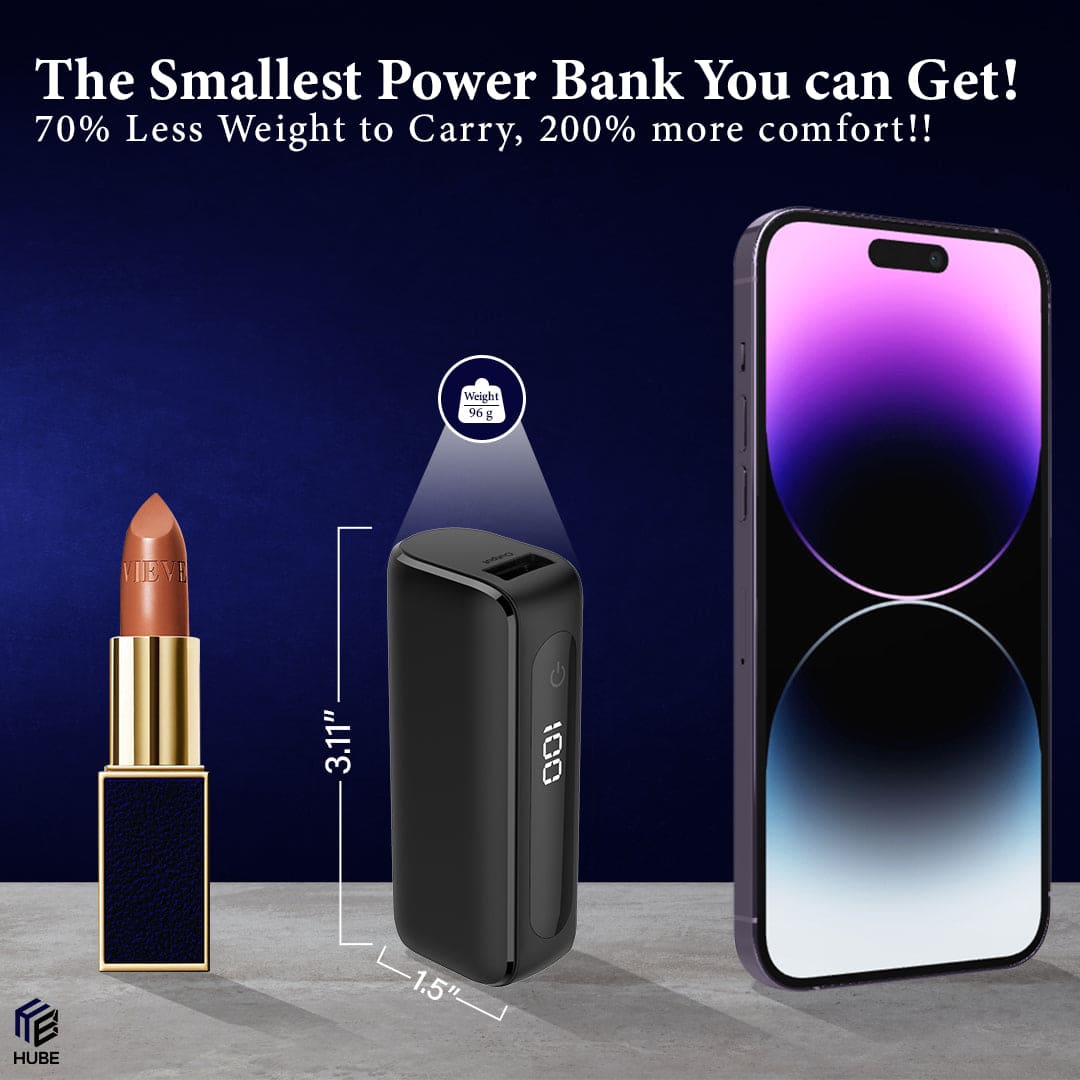 Mini 4,000 mAh QC PD Fast Charging Power Bank - Matte Black