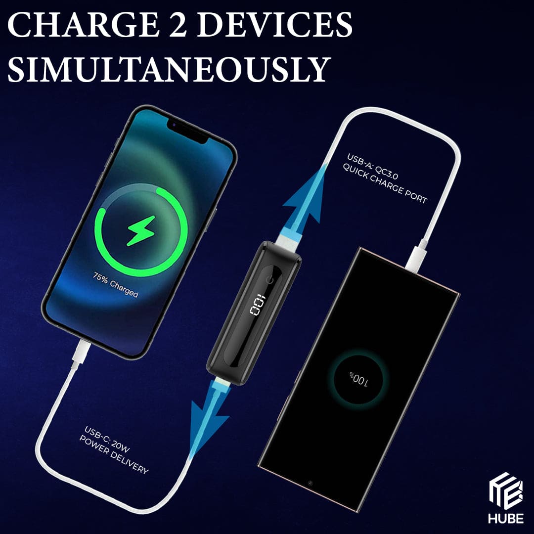 Mini 4,000 mAh QC PD Fast Charging Power Bank - Matte Black