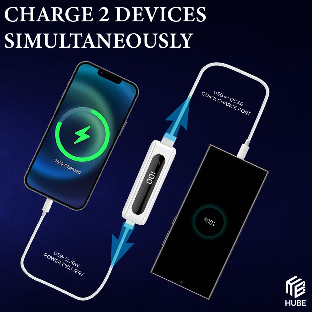 Mini 4,000 mAh QC PD Fast Charging Power Bank - Pearl White