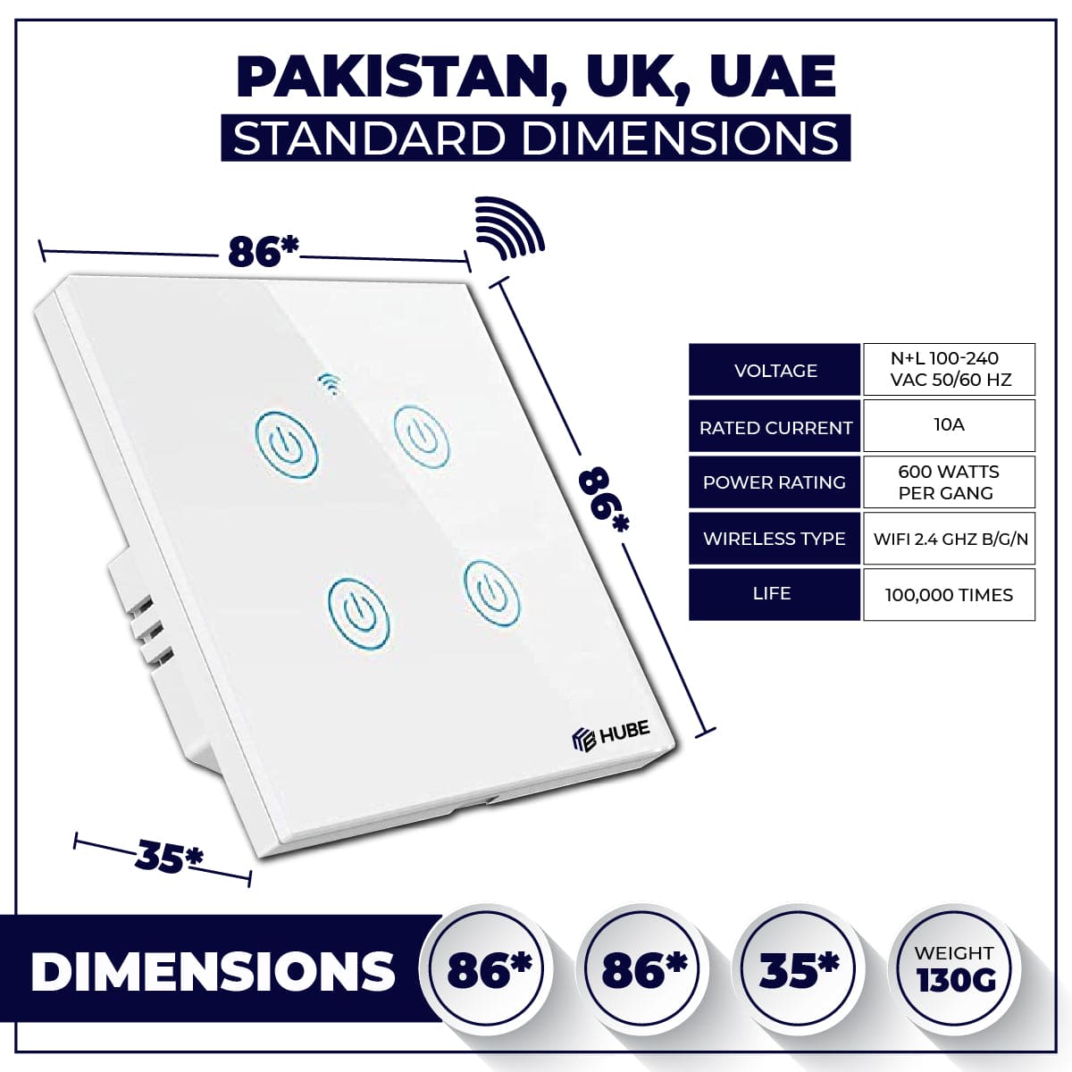 Smart Wifi Home Switch 4 Gang