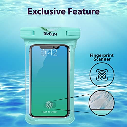 BixByte Universal IPX8 Certified Waterproof Phone Pouch- Sea Green
